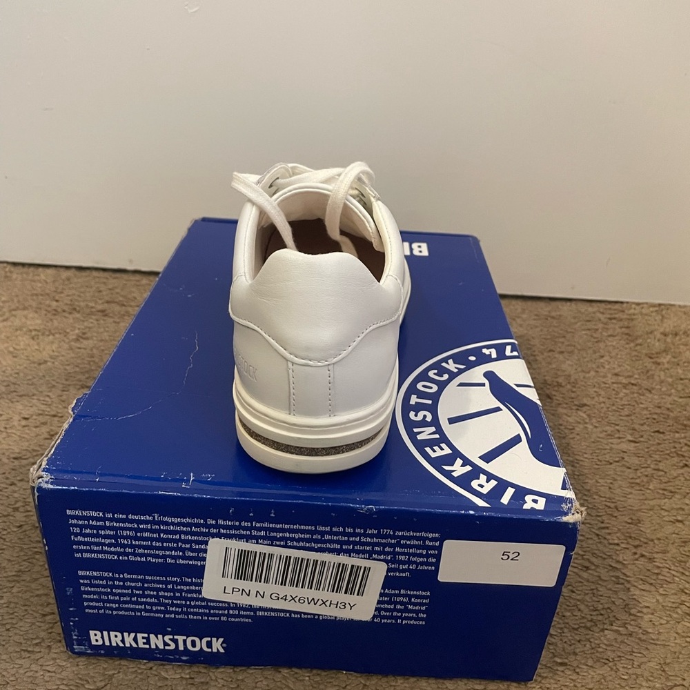 Birkenstock Women’s  White Leather Low-Top Sneakers Size 38 - Picture 4 of 11